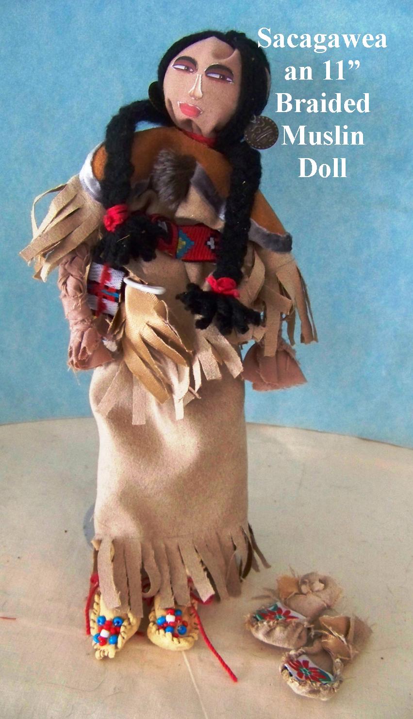 Sacagawea - 11" Braided Muslin Doll