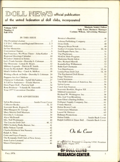 Fall 1976 Table of Contents