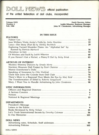 Fall 1980 Table of Contents