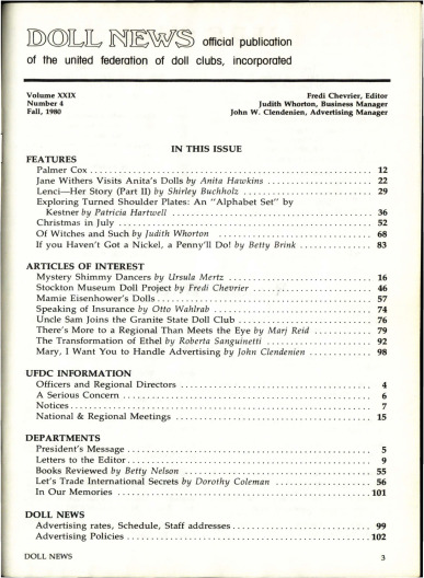 Fall 1980 Table of Contents