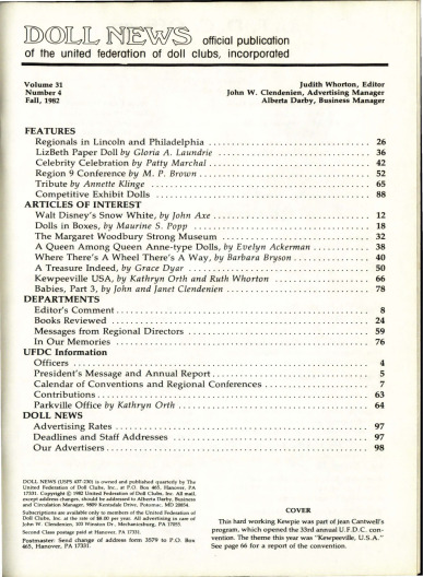 Fall 1982 Table of Contents