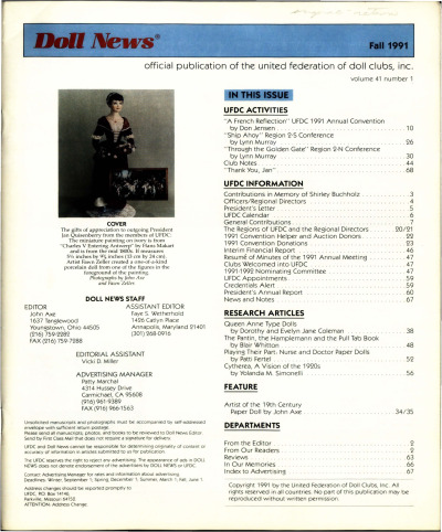 Fall 1991 Table of Contents