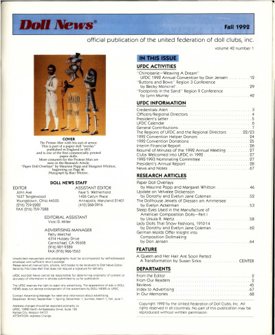 Fall 1992 Table of Contents