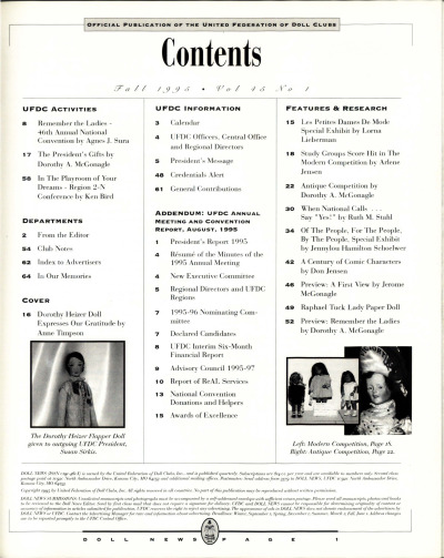 Fall 1995 Table of Contents