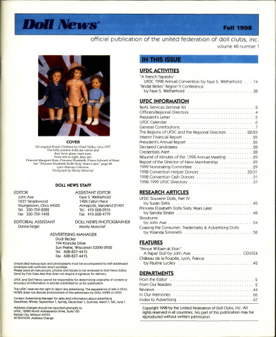 Fall 1998 Table of Contents