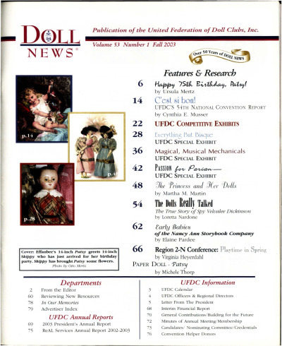 Fall 2003 Table of Contents