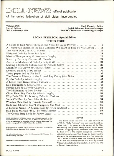 <small>Special Edition 1980</small> Table of Contents