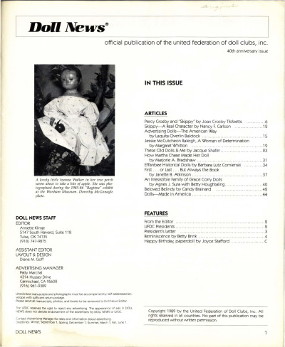 <small>Special Edition 1989</small> Table of Contents