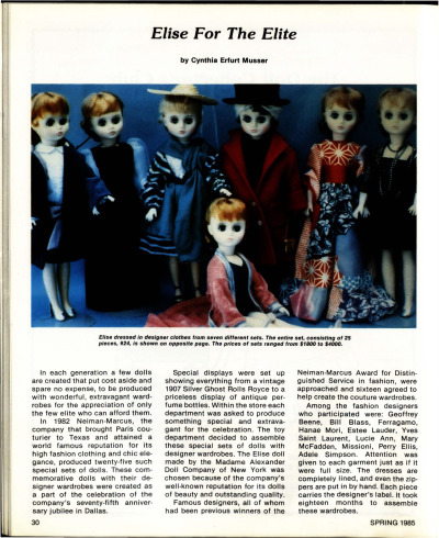 Spring 1985 Featured Article