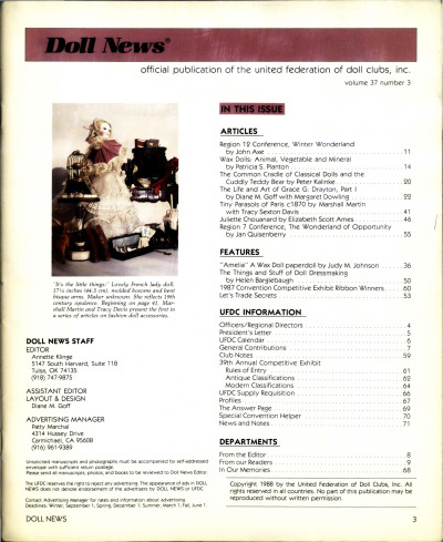 Spring 1988 Table of Contents