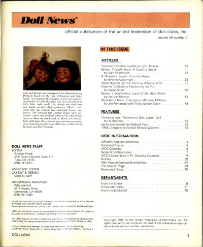 Spring 1989 Table of Contents