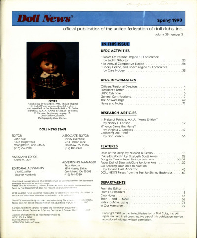 Spring 1990 Table of Contents
