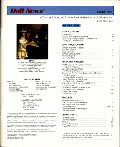 Spring 1993 Table of Contents