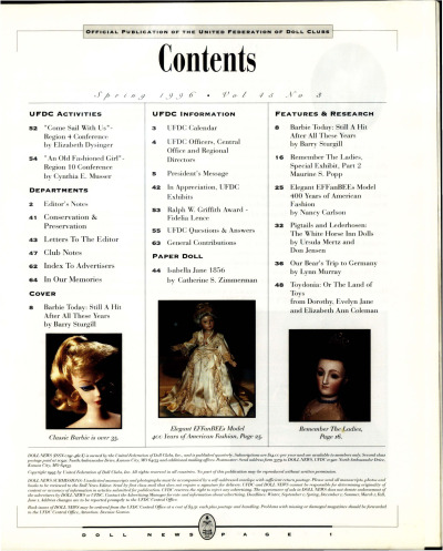 Spring 1996 Table of Contents