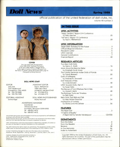 Spring 1999 Table of Contents