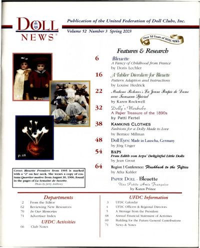 Spring 2003 Table of Contents