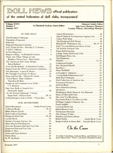 Summer 1977 Table of Contents