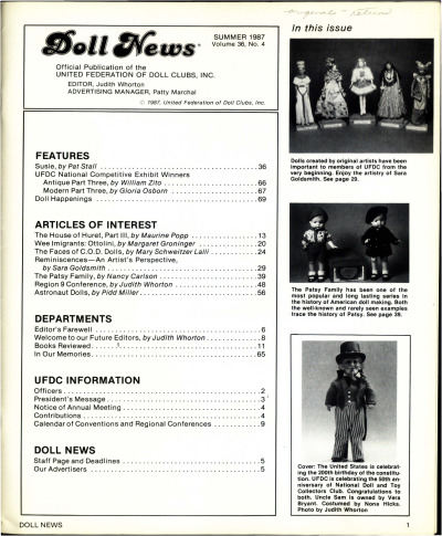Summer 1987 Table of Contents