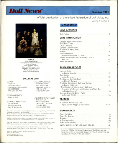 Summer 1991 Table of Contents