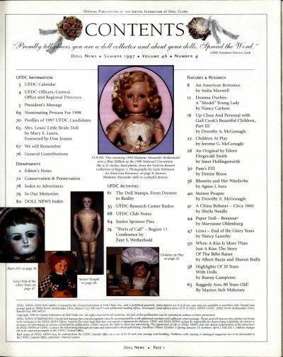 Summer 1997 Table of Contents