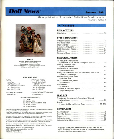 Summer 1998 Table of Contents