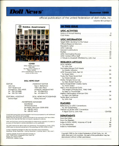 Summer 1999 Table of Contents