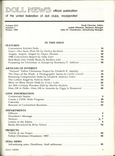 Winter 1980 Table of Contents