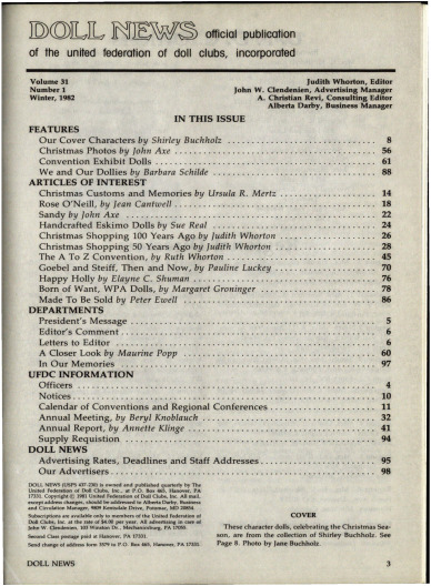 Winter 1981 Table of Contents