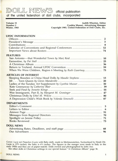 Winter 1984 Table of Contents