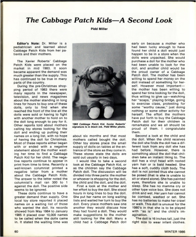 Winter 1986 Featured Article