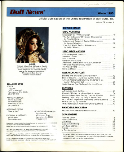 Winter 1990 Table of Contents