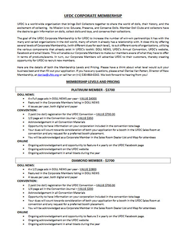 UFDC Corporate Membership Levels